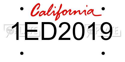 1ED2019 California License Plate