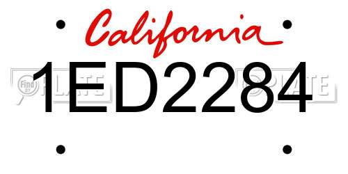 1ED2284 California License Plate