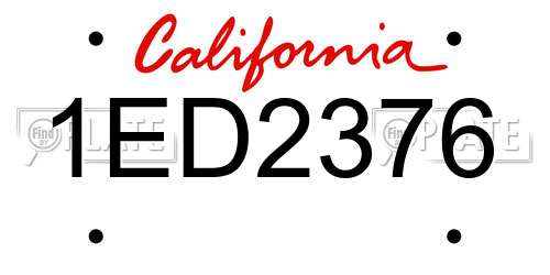 1ED2376 California License Plate