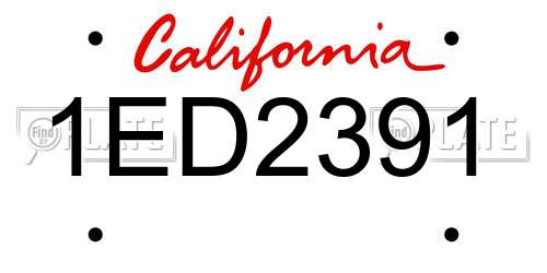 1ED2391 California License Plate