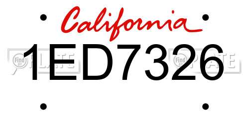1ED7326 California License Plate
