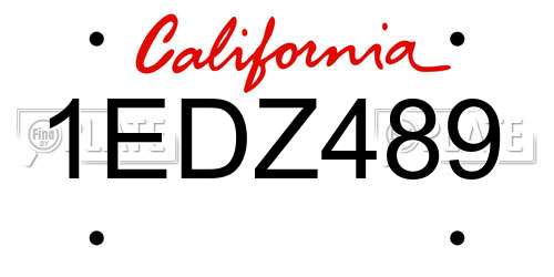 1EDZ489 California License Plate