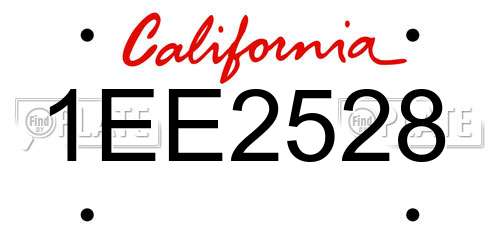 1EE2528 California License Plate