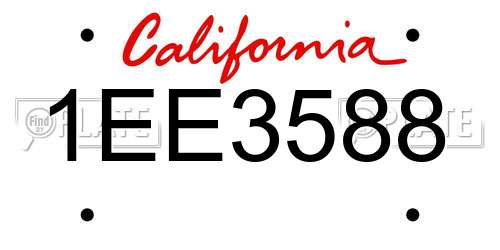 1EE3588 California License Plate