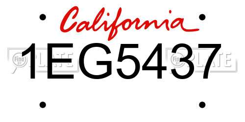 1EG5437 California License Plate