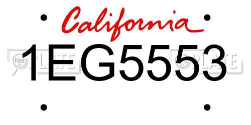 1EG5553 California License Plate