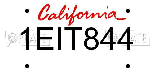 1EIT844 California License Plate