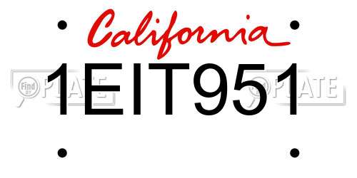 1EIT951 California License Plate