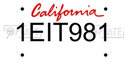 1EIT981 California License Plate