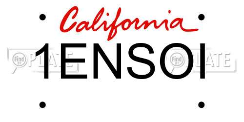 1ENSOI California License Plate