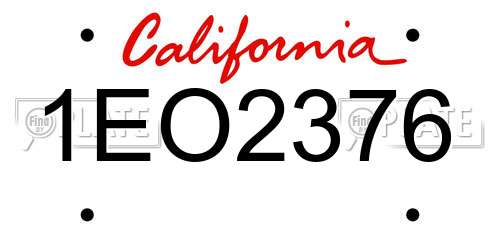 1EO2376 California License Plate