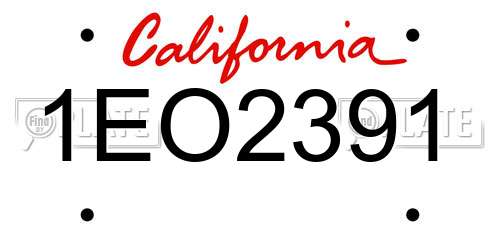 1EO2391 California License Plate