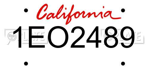 1EO2489 California License Plate