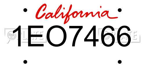 1EO7466 California License Plate