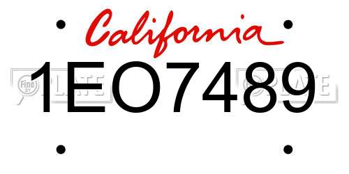 1EO7489 California License Plate