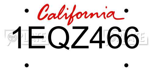1EQZ466 California License Plate