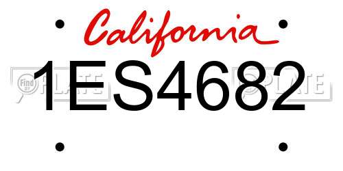 1ES4682 California License Plate