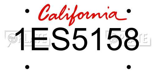 1ES5158 California License Plate