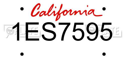 1ES7595 California License Plate