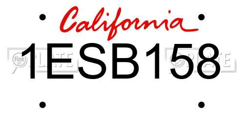 1ESB158 California License Plate