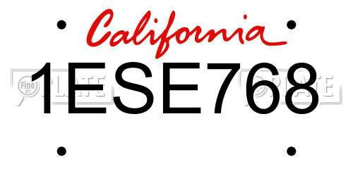 1ESE768 California License Plate
