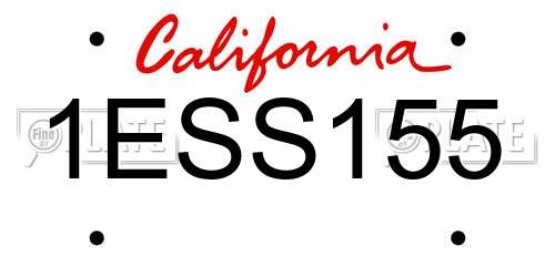 1ESS155 California License Plate