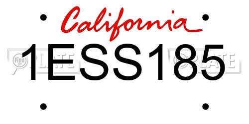1ESS185 California License Plate