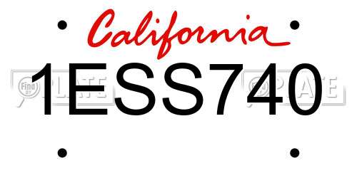 1ESS740 California License Plate