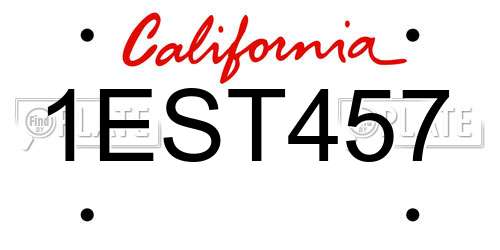 1EST457 California License Plate
