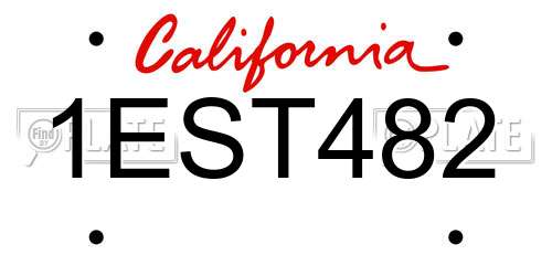 1EST482 California License Plate
