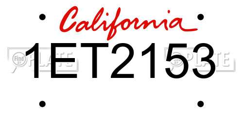 1ET2153 California License Plate