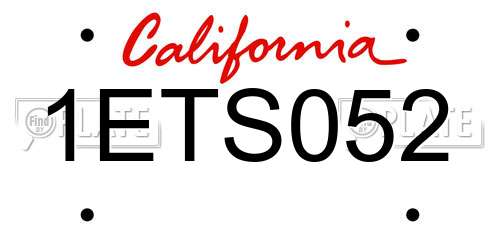1ETS052 California License Plate