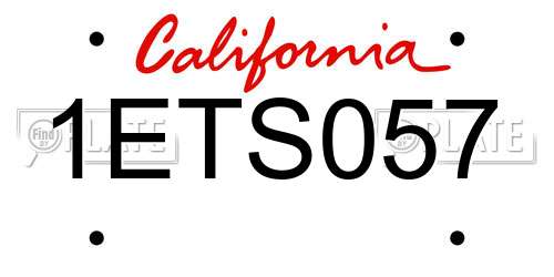 1ETS057 California License Plate
