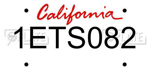 1ETS082 California License Plate