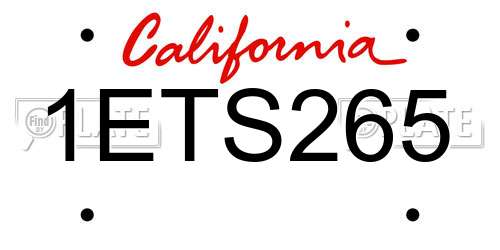 1ETS265 California License Plate
