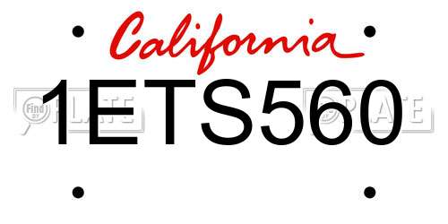 1ETS560 California License Plate