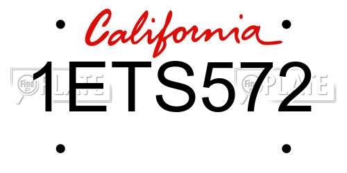 1ETS572 California License Plate