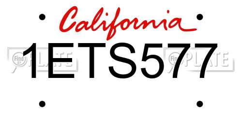 1ETS577 California License Plate