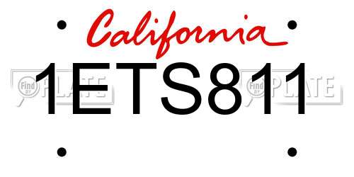1ETS811 California License Plate