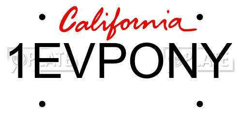 1EVPONY California License Plate