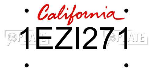 1EZI271 California License Plate