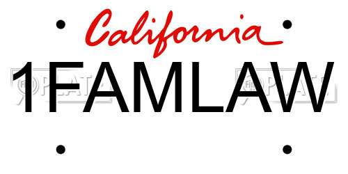 1FAMLAW California License Plate