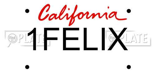1FELIX California License Plate