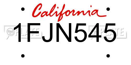 1FJN545 California License Plate