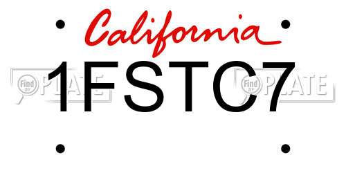 1FSTC7 California License Plate