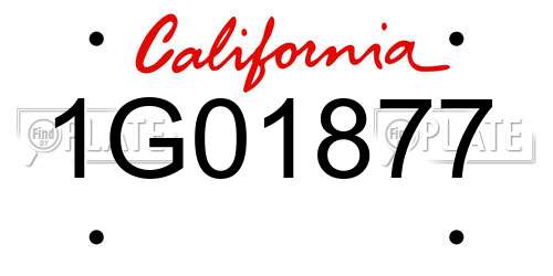 1G01877 California License Plate