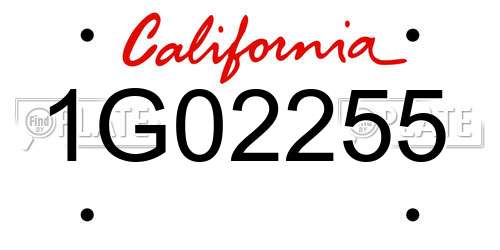 1G02255 California License Plate