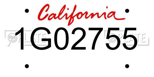 1G02755 California License Plate