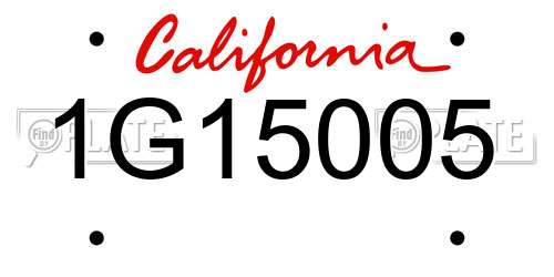 1G15005 California License Plate