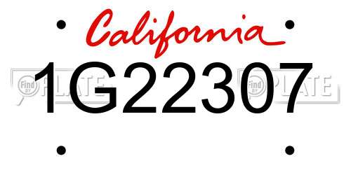 1G22307 California License Plate
